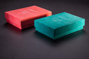 Box Lid and Bottom - flock type cover and hotstamp,