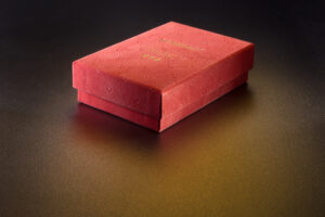 Box Lid and Bottom - flock type cover and hotstamp,