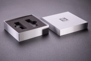 Rigidbox with foam inlay.