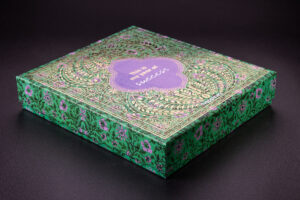 Simple box with intricate artwork.